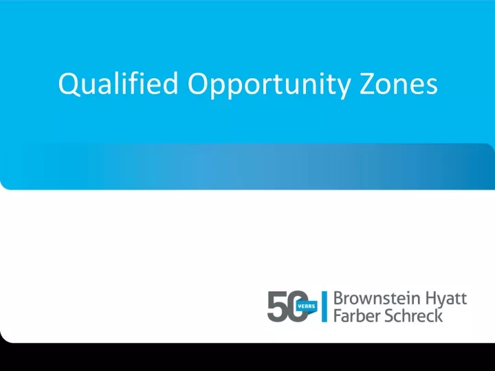 qualified opportunity zones