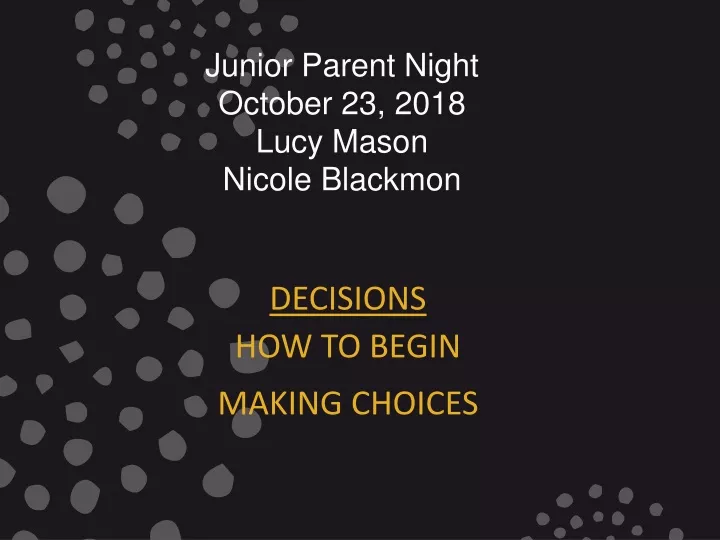 junior parent night october 23 2018 lucy mason nicole blackmon