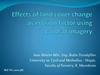 Effects of land cover change as erosion factor using  Landsat  imagery