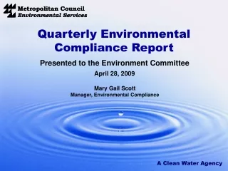 Quarterly Environmental Compliance Report