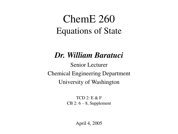 cheme 260 equations of state