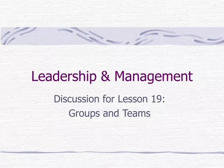 leadership management