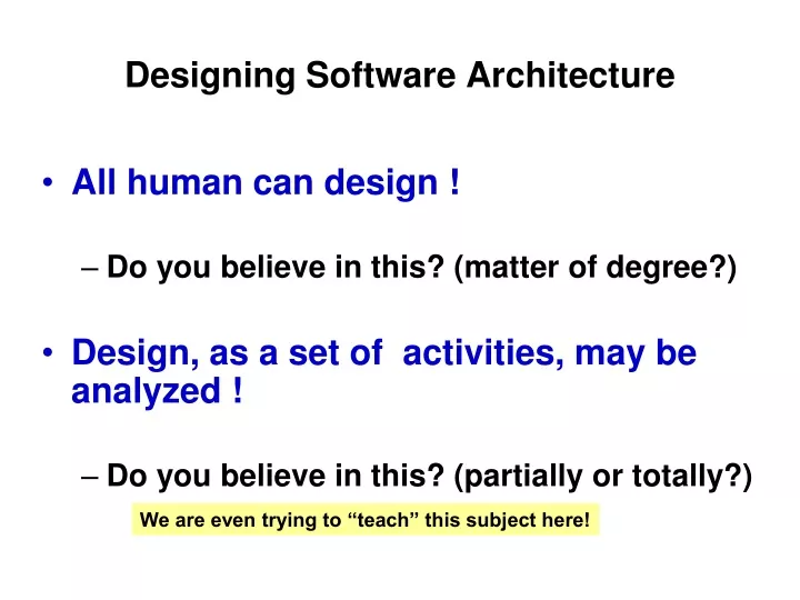 designing software architecture