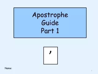 Apostrophe  Guide Part 1