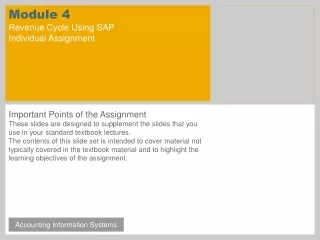 Module 4 Revenue Cycle Using SAP Individual Assignment