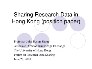 Sharing Research Data in Hong Kong (position paper)