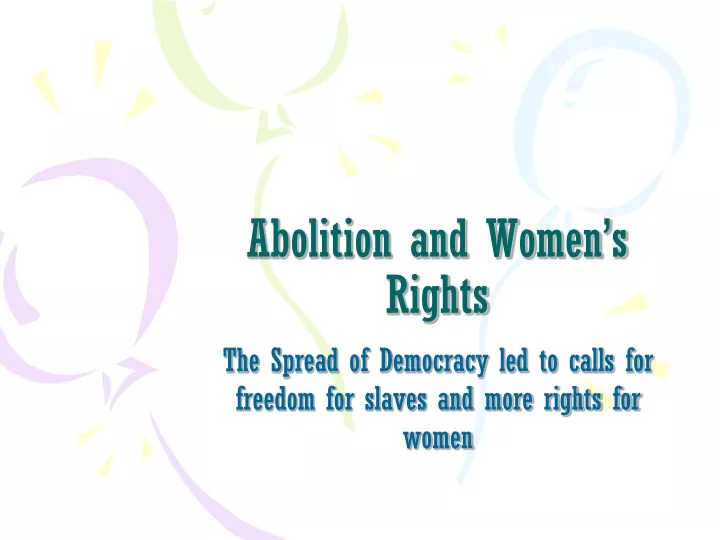 abolition and women s rights