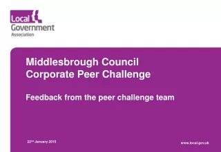 Middlesbrough Council Corporate Peer Challenge