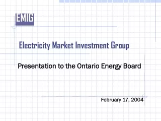 Electricity Market Investment Group