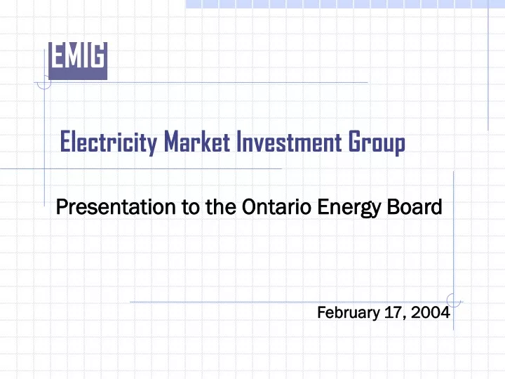 electricity market investment group