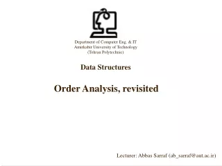 Order Analysis, revisited