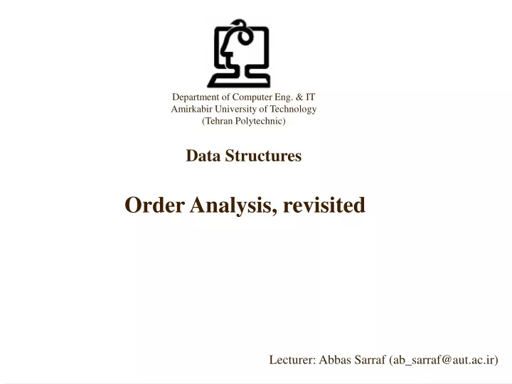 order analysis revisited