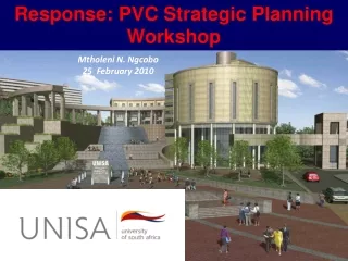 Response: PVC Strategic Planning Workshop