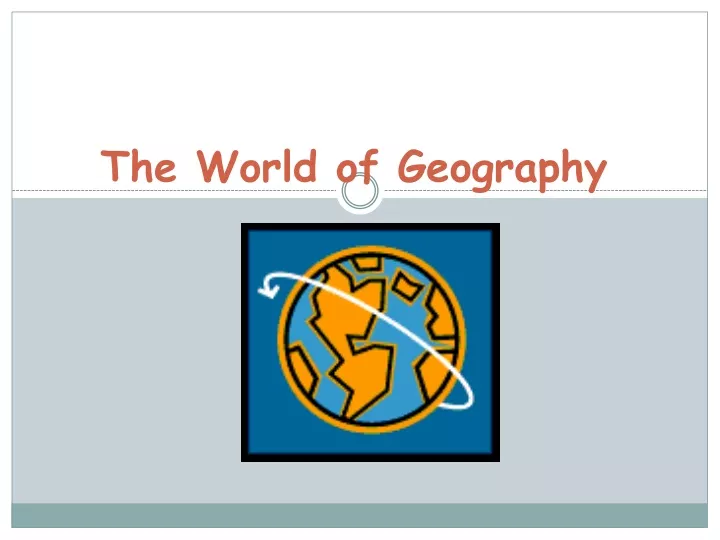 the world of geography