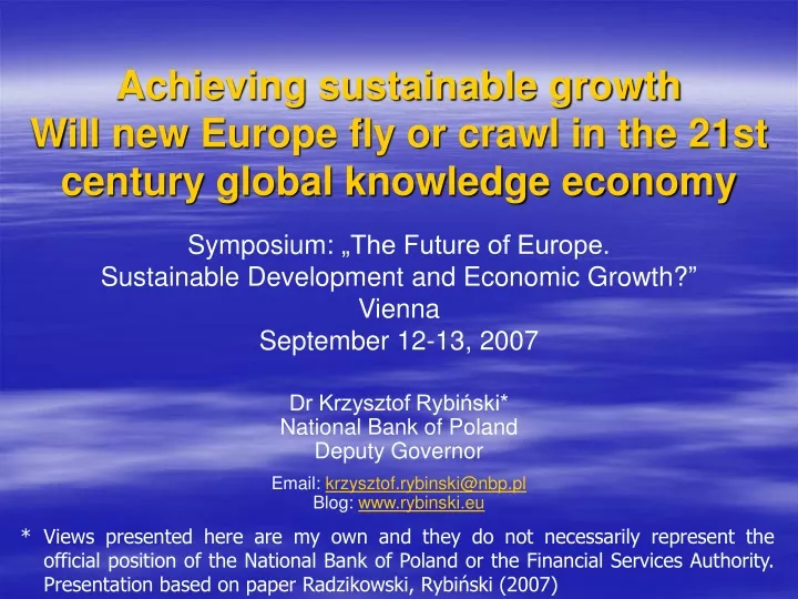 achieving sustainable growth will new europe