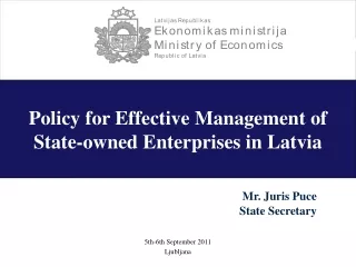 Policy for Effective Management of  State-owned Enterprises in Latvia