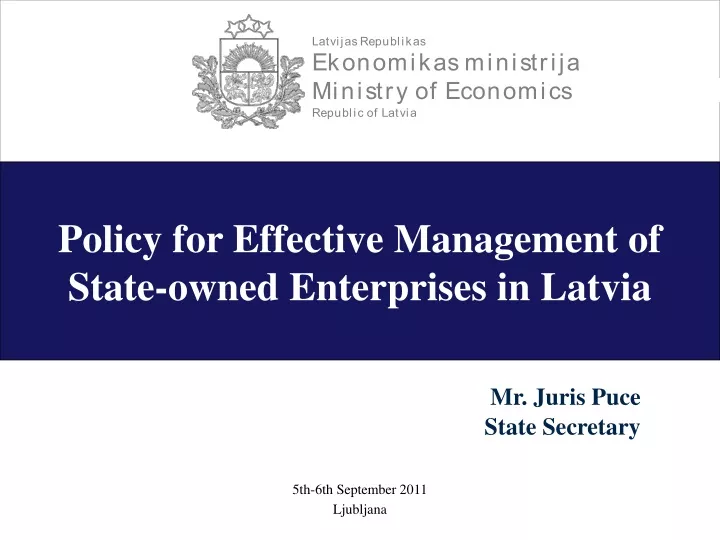 policy for effective management of state owned