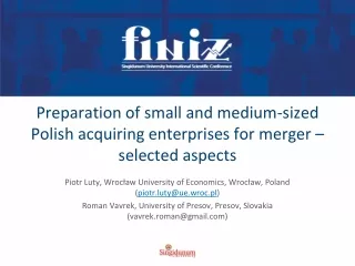 Preparation of small and medium-sized Polish acquiring enterprises for merger – selected aspects