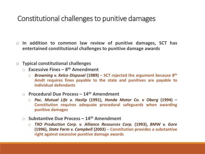 constitutional challenges to punitive damages