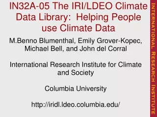 IN32A-05 The IRI/LDEO Climate Data Library:  Helping People use Climate Data