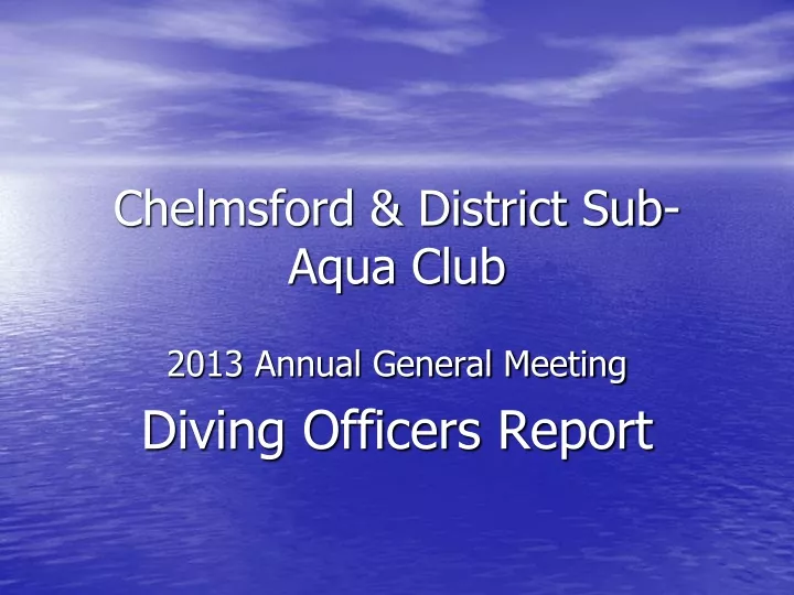 chelmsford district sub aqua club