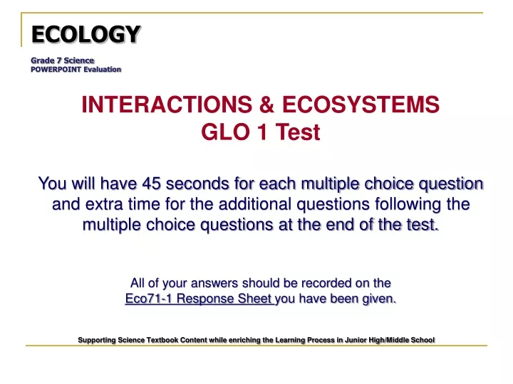 ecology grade 7 science powerpoint evaluation