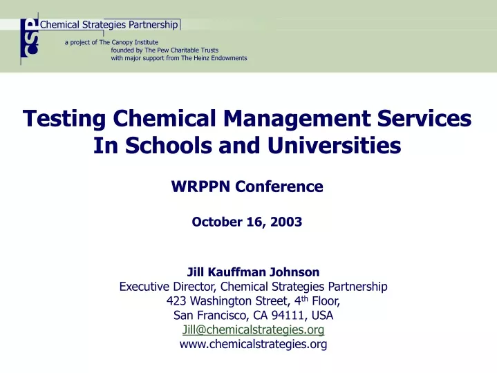 testing chemical management services in schools