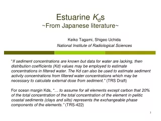 Estuarine  K d s ~From Japanese literature~