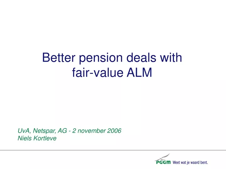 better pension deals with fair value alm