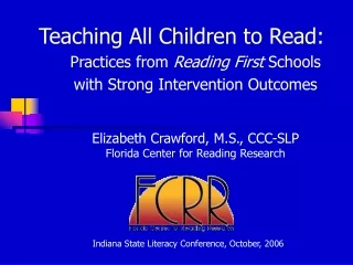 Teaching All Children to Read: