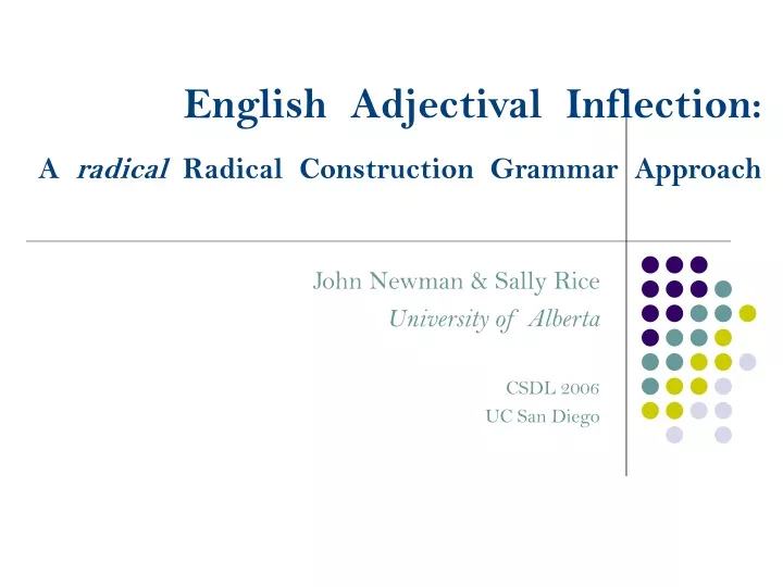 english adjectival inflection a radical radical construction grammar approach