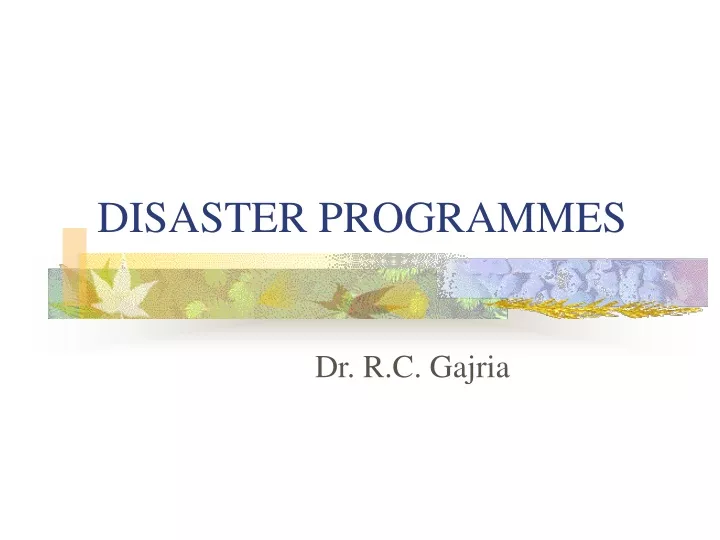 disaster programmes