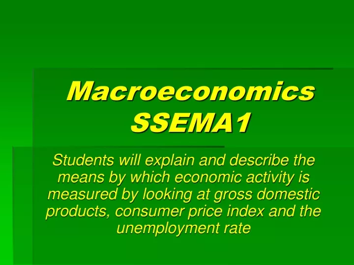 macroeconomics ssema1