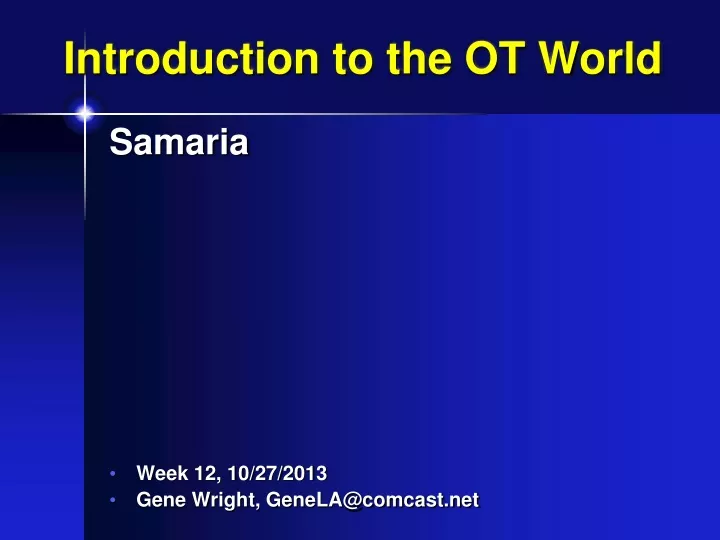 introduction to the ot world