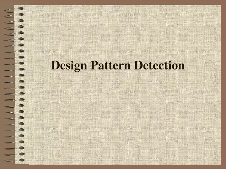design pattern detection
