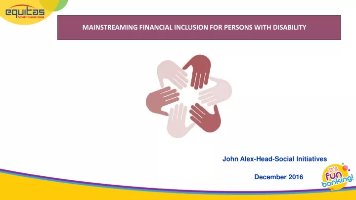 mainstreaming financial inclusion for persons