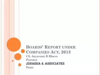 Boards’ Report under Companies Act, 2013