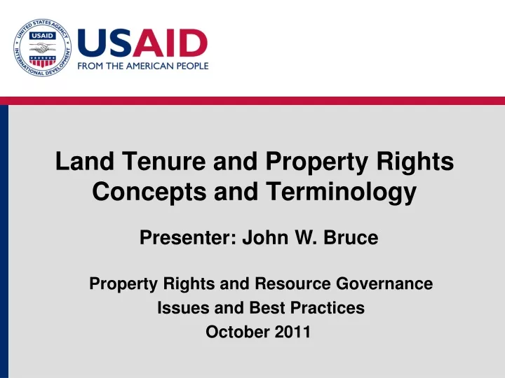 land tenure and property rights concepts and terminology