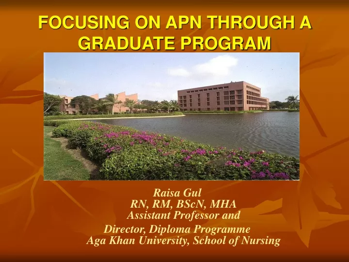 focusing on apn through a graduate program