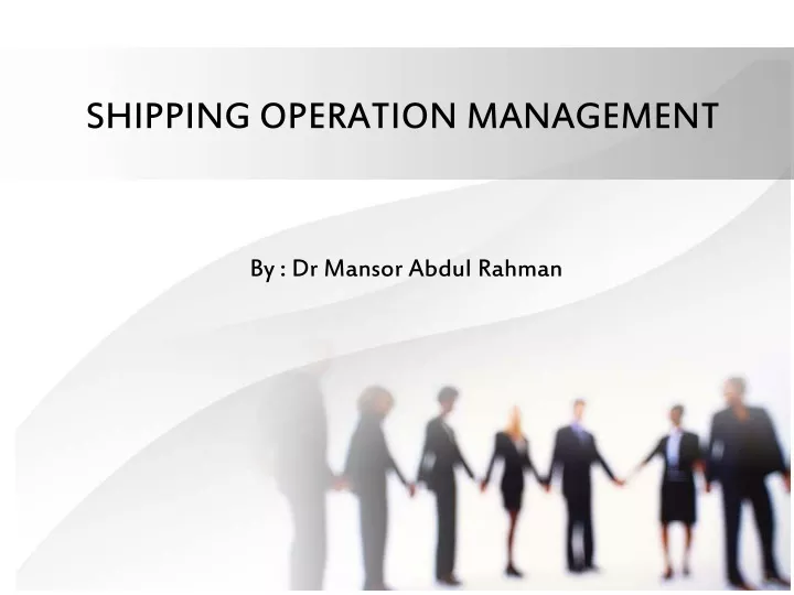shipping operation management