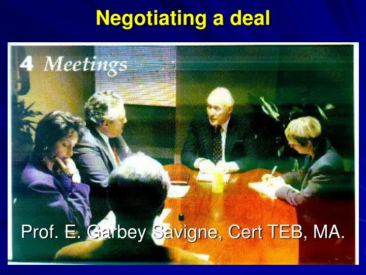 negotiating a deal