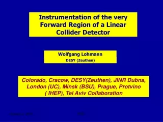 Instrumentation of the very  Forward Region of a Linear Collider Detector