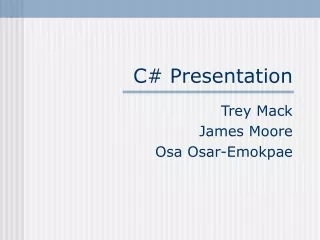 C# Presentation