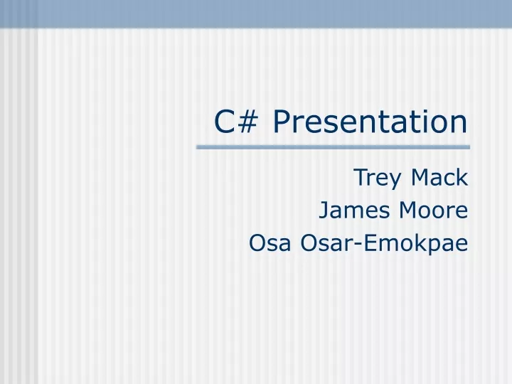 c presentation