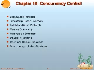 Chapter 16: Concurrency Control