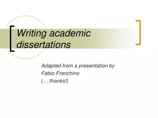Writing academic dissertations