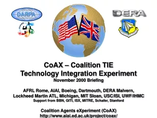 CoAX – Coalition TIE Technology Integration Experiment November 2000 Briefing