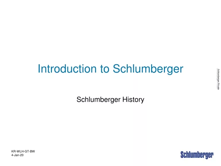 introduction to schlumberger