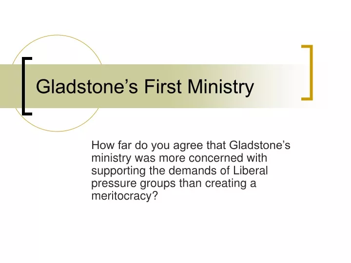 gladstone s first ministry