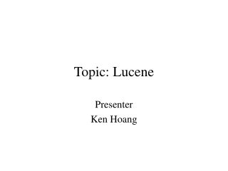 Topic: Lucene